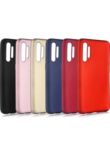 Realme XT Kılıf Klasik Mat Renkli Yumuşak Premier Silikon + Cam Ekran Koruyucu Kırmızı modelleri