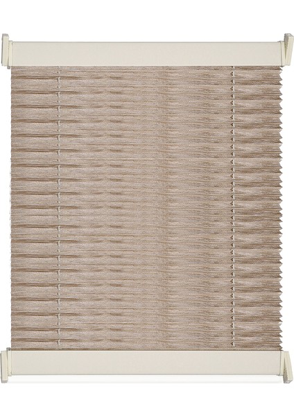 Cam Balkon Perdesi Yapıştırmalı Plise Perde 102 gr/m2 Bronz Profil Sütlü Kahve Kumaş 46 x 163 cm