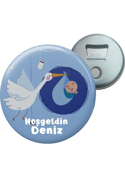 Grafilli Design Hoşgeldin Bebek Kişiye Özel Magnet Açacak 10 Adet - 0018