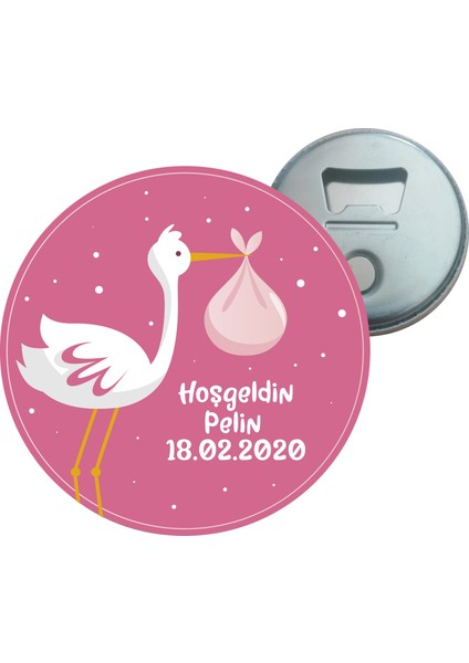 Grafilli Design Hoşgeldin Bebek Kişiye Özel Magnet Açacak 10 Adet - 0018