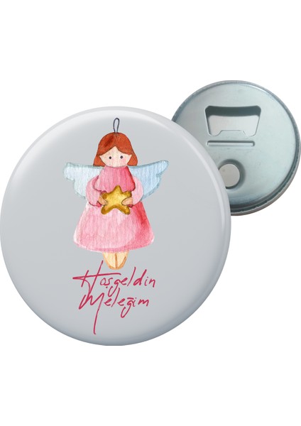 Grafilli Design 014 Hoşgeldin Bebek Kişiye Özel Magnet Açacak - 10 Adet