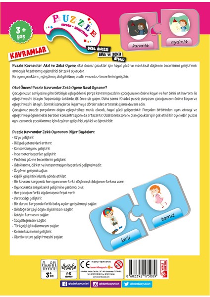 Kavramlar Puzzle ve Zeka Oyunu