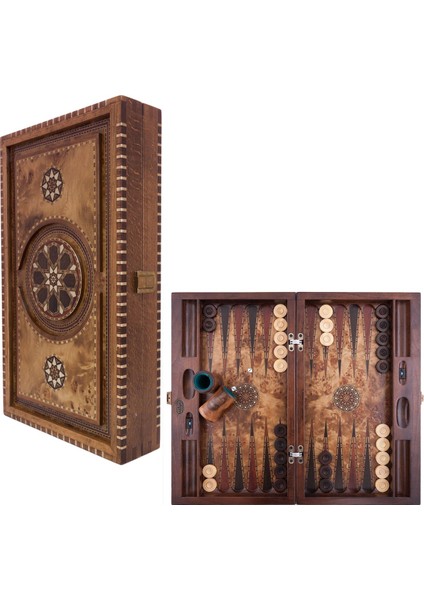 Genius Oymalı Tavla Büyük 52 x 30 x 8,5 cm
