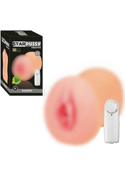 Star Büyük Boy Titreşimli 17 cm Realistik Suni Vajina Mastürbatör