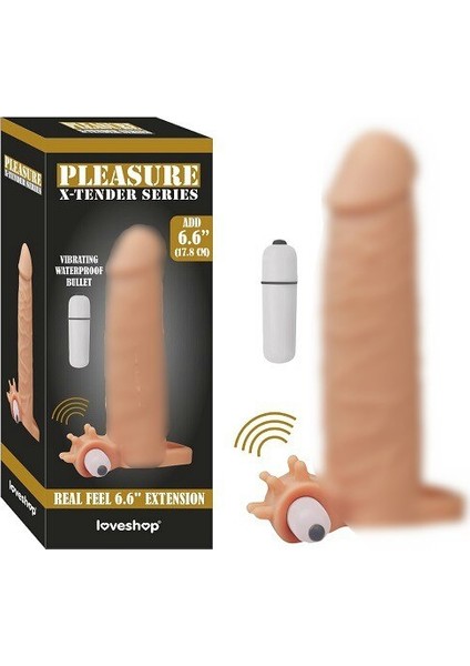 X-Tender 6 cm Dolgulu Titreşimli Realistik Uzatmalı Penis Kılıfı