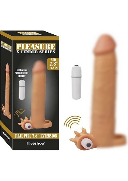 X-Tender 7 cm Dolgulu Titreşimli Realistik Uzatmalı Penis Kılıfı