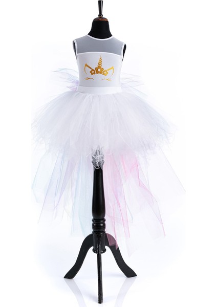 Unicorn Elbise Lady Beyaz Kısa
