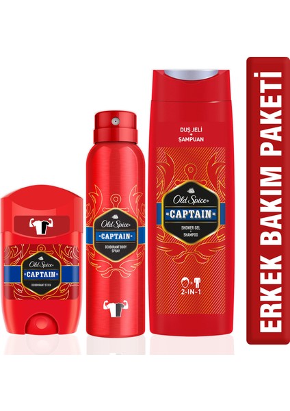 Duş Jeli & Şampuan 400 ml + Deo 150 ml + Deo Stick Capt 50 ml