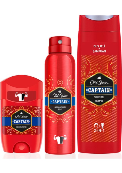 Duş Jeli & Şampuan 400 ml + Deo 150 ml + Deo Stick Capt 50 ml