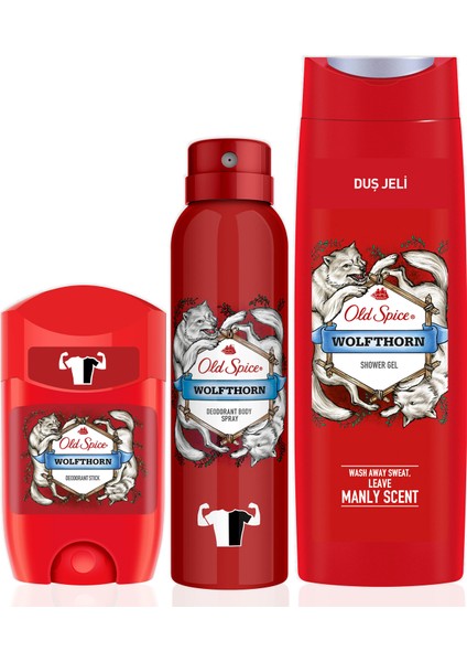 Duş Jeli 400 ml + Deo 150 ml + Deo Stick Wolfthorn 50 ml