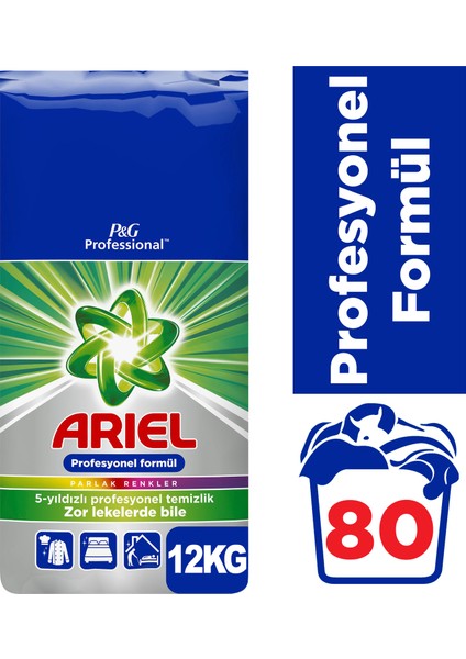Professional 12 Kg Parlak Renkler Toz Çamaşır Deterjanı PGP
