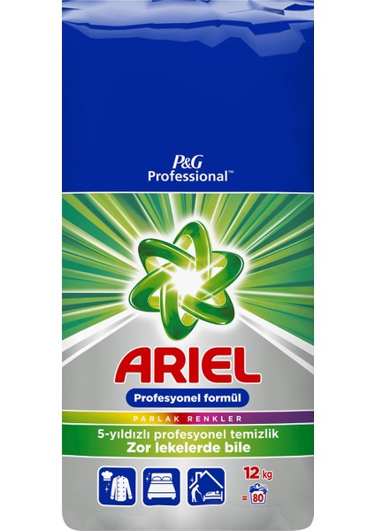 Professional 12 Kg Parlak Renkler Toz Çamaşır Deterjanı PGP fiyatları