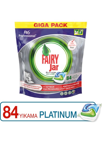 Professional 84 Yıkama Platinum Bulaşık Makinesi Deterjanı Kapsülü PGP