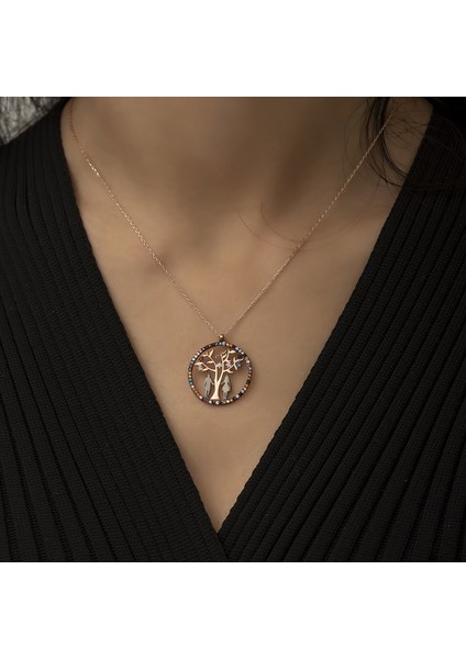 Zirkon Taşlı Gümüş Hayat Ağacı Aşk Kolye fiyatları