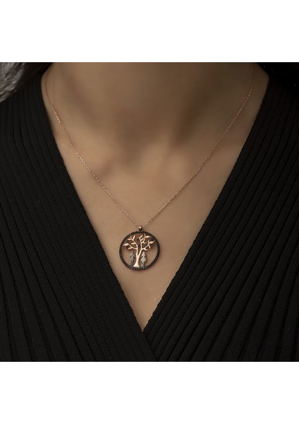 Zirkon Taşlı Gümüş Hayat Ağacı Aşk Kolye fiyatları