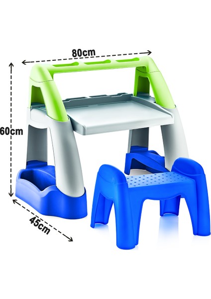 Banadabul Dali Çocuk Masası Aktivite ve Çalışma Seti Tabureli - Mavi