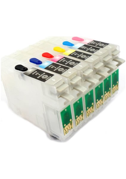 Epson T0801-T0806 Uyumlu Kolay Dolan Kartuş - 6 Renk