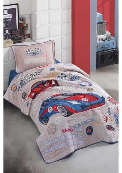Genç Yatak Örtüsü Garage Mavi