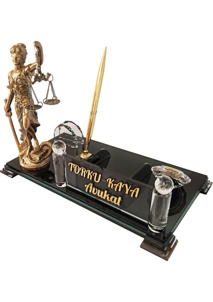 M215 Adalet Terazili Isimlik Kalemli Kristal Masa Isimliği fiyatları