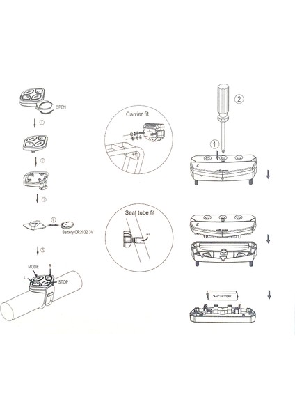 Bisiklet Wireless Ledli Sinyal & Stop Lampa XC-199 modelleri
