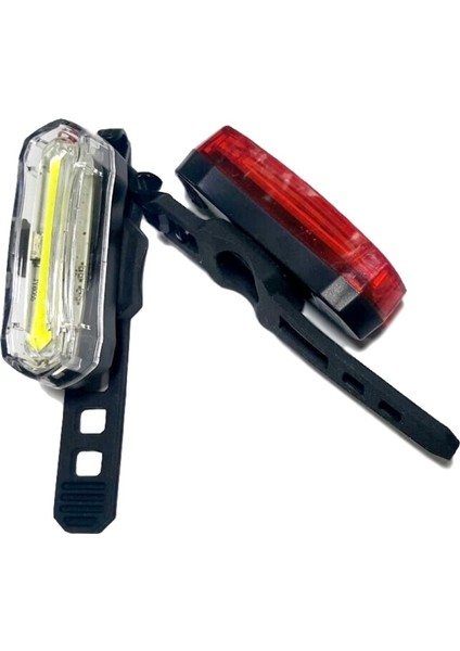 Bisiklet Ön Arka Far Set USB Şarjlı JY-6055
