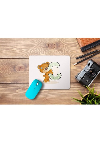 Ayıcık Desenli C Harfli Mouse Pad