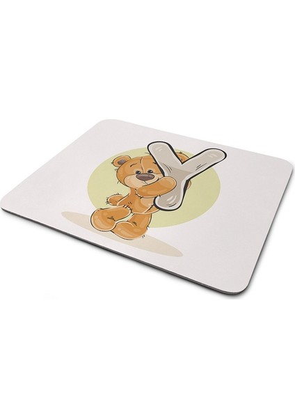 Ayıcık Desenli Y Harfli Mouse Pad