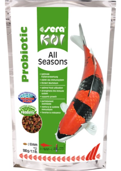 Koi Balıkları Için Dört Mevsim Probiyotikli Yem 500 gr