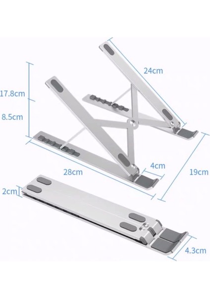 N29-2 Büyük 14” - 17.3” Katlanır Alüminyum Laptop Standı