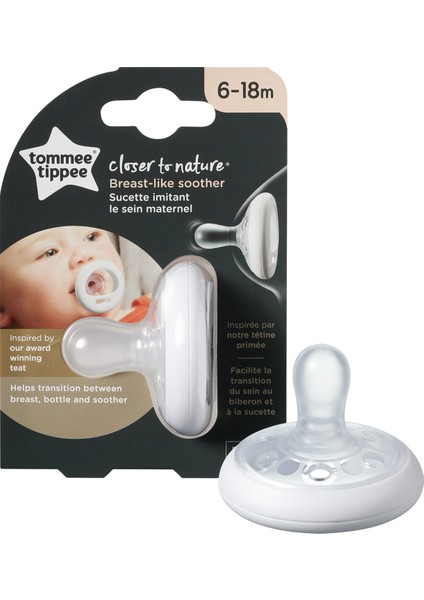 Tommee Tippee Closer to Nature Breast-like  Emzik, 6-18 ay Tekli - Beyaz