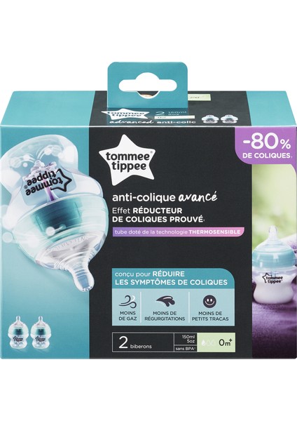 Tommee Tippee Gelişmiş Antikolik Biberon, 150 ml x 2