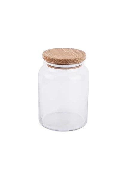 Ahşap Kapaklı Cam Kavanoz 890ML