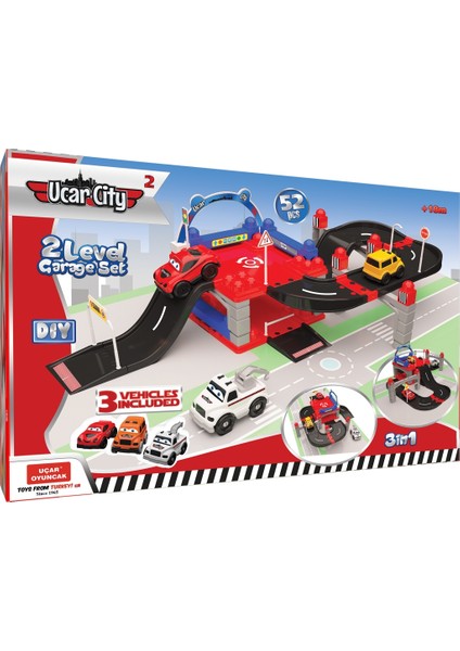 City 52 Parça Araç Seti 3 in 1 Eğitici Bloklar 201