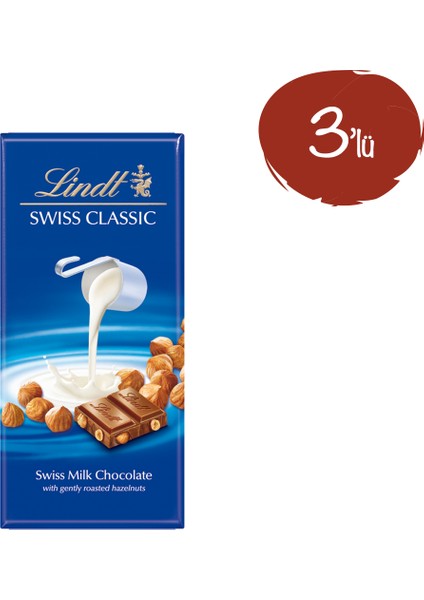 Sütlü Fındıklı Çikolata 100 gr - 3 Paket