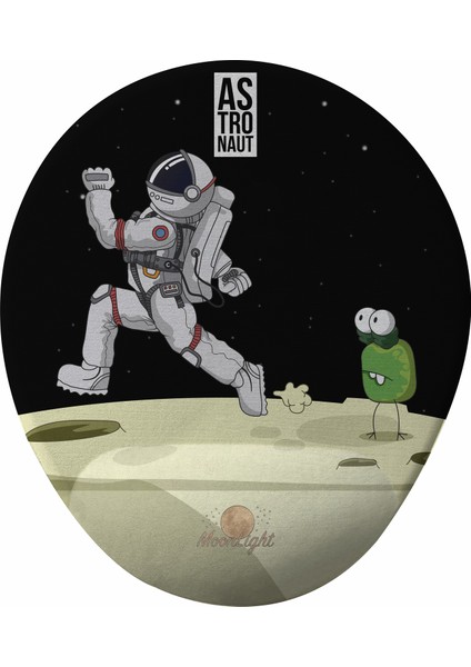 Astronot Space Bilek Destekli Tasarım Mouse Pad