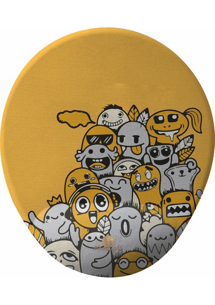 Yellow Happy Bilek Destekli Tasarım Mouse Pad