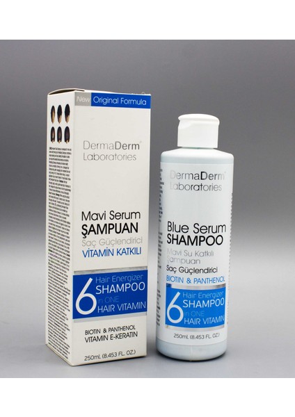 Mavi Saç Bakım Su ve Serumu 125 ml Saç Serumu - Dermaderm Vitaminli Mavi Şampuan 250 ml fiyatları