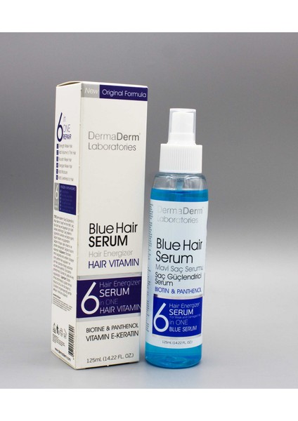 Mavi Saç Bakım Su ve Serumu 125 ml Saç Serumu - Dermaderm Vitaminli Mavi Şampuan 250 ml modelleri