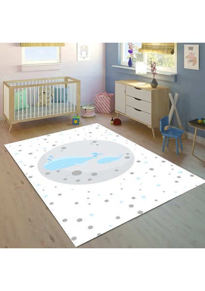 Sevimli Balina 100 x 150 cm Bİ04 Çocuk Odası Halısı
