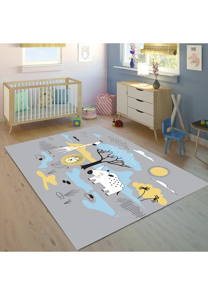 Sevimli Hayvanlar 100 x 150 cm Bİ100 Çocuk Odası Halısı
