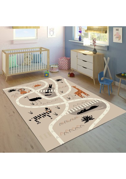 Sevimli Hayvanlar 100 x 150 cm Bİ61 Çocuk Odası Halısı