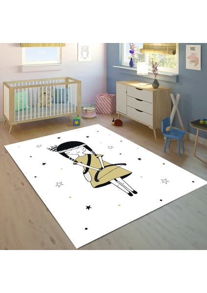 Kızılderili Kız 100 x 150 cm Bİ66 Çocuk Odası Halısı