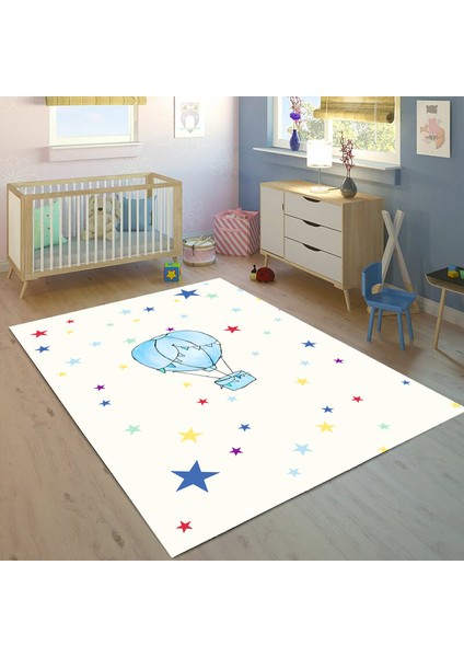 Uçan Balon 100 x 150 cm Bİ77 Çocuk Odası Halısı