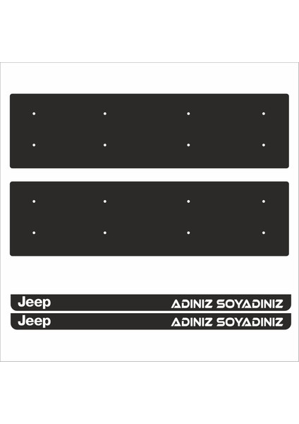 Jeep İsimli Tamboy Pleksi Plakalık (2 Adet)