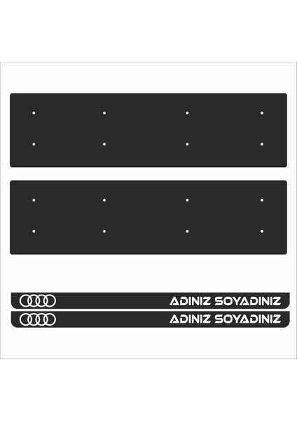 Audi İsimli Tamboy Pleksi Plakalık (2 Adet)