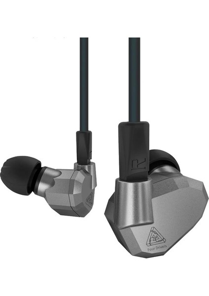 KZ ZS5 Quad Driver HiFi Kulak İçi Kulaklık Gri