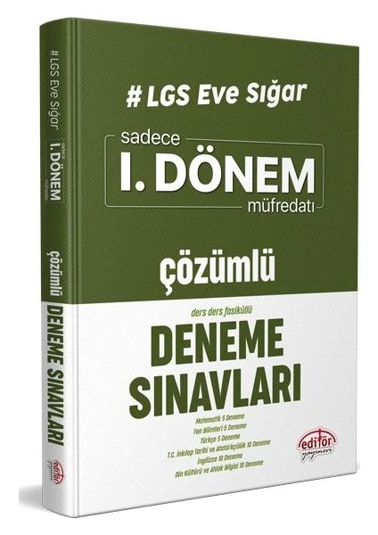 Editör Yayınları LGS Eve Sığar I. Dönem Çözümlü Deneme Sınavları