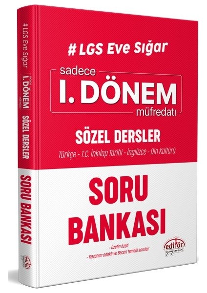 Editör Yayınları LGS Eve Sığar I. Dönem Sözel Dersler Soru Bankası