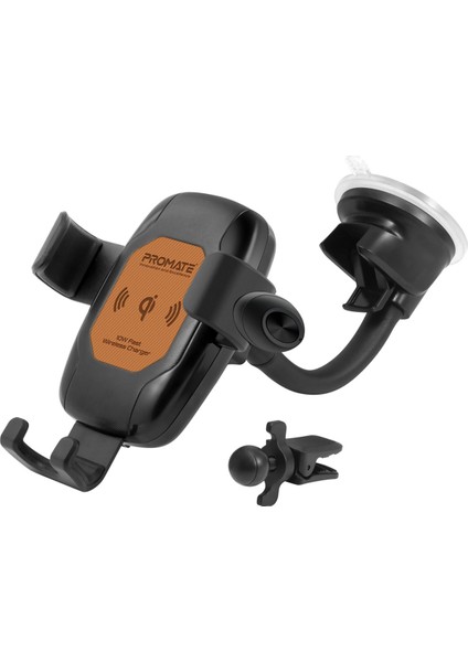 Auramount-Bt Wireless Araç Şarj Cihazı 10W Qi Bluetooth Kulaklıklı Klipsli
