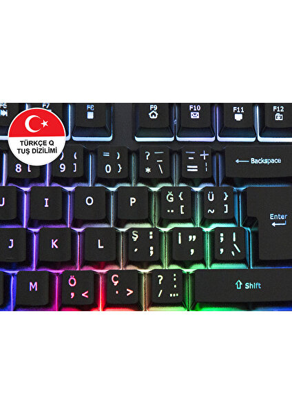 KB-R800 Metafor RGB Q Metal Yüzey Oyuncu Klavye